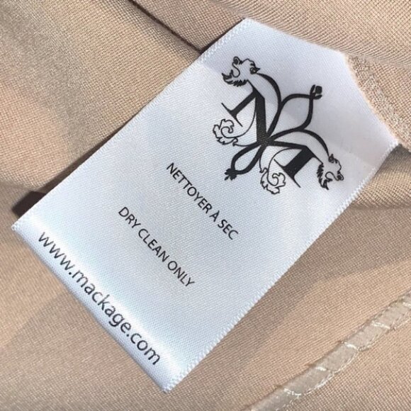 MACKAGE Tan Mesh Bandage Padded Shoulder Round  Neck Mini Bandage Dress Size 8 - Picture 12 of 16